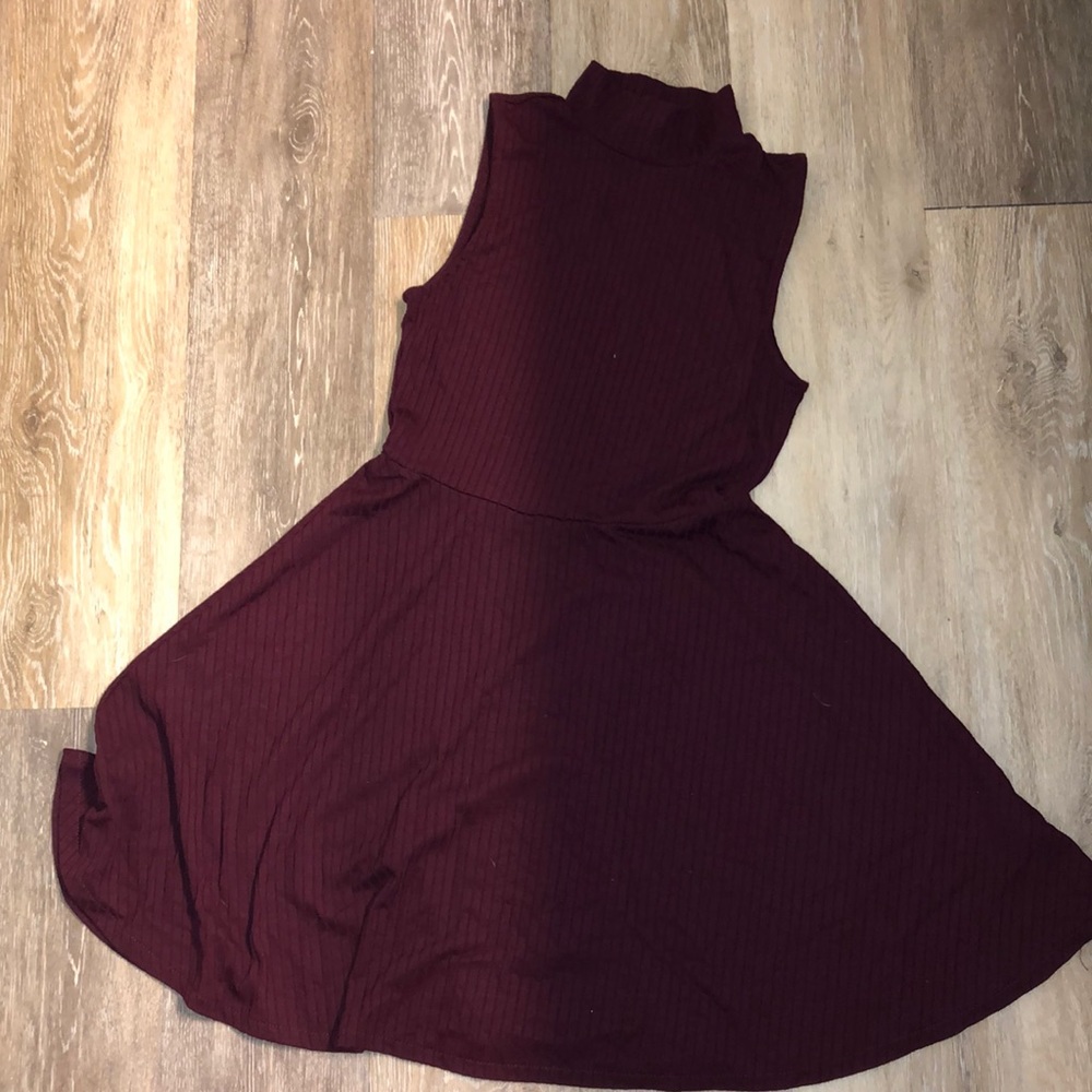 Maroon Turtle Neck Dress